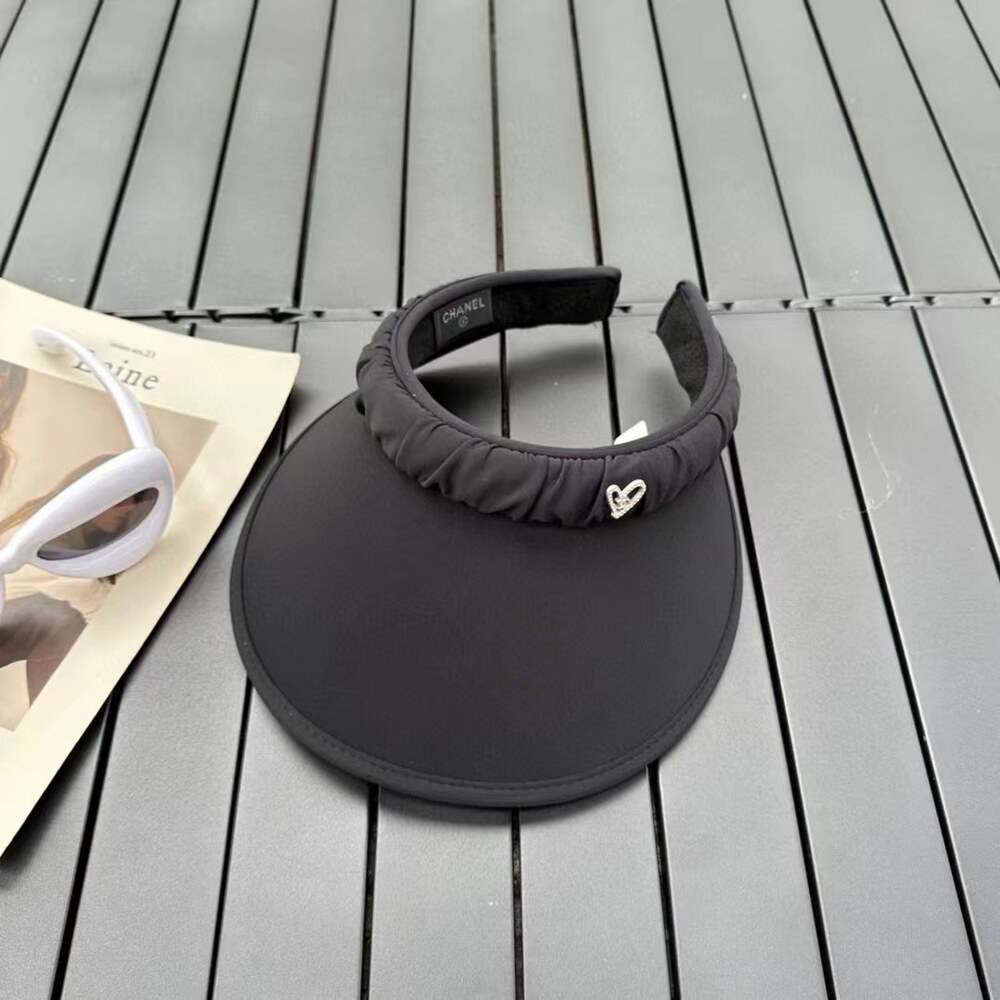 Chanel Ruched Headband Sun Visor in Black